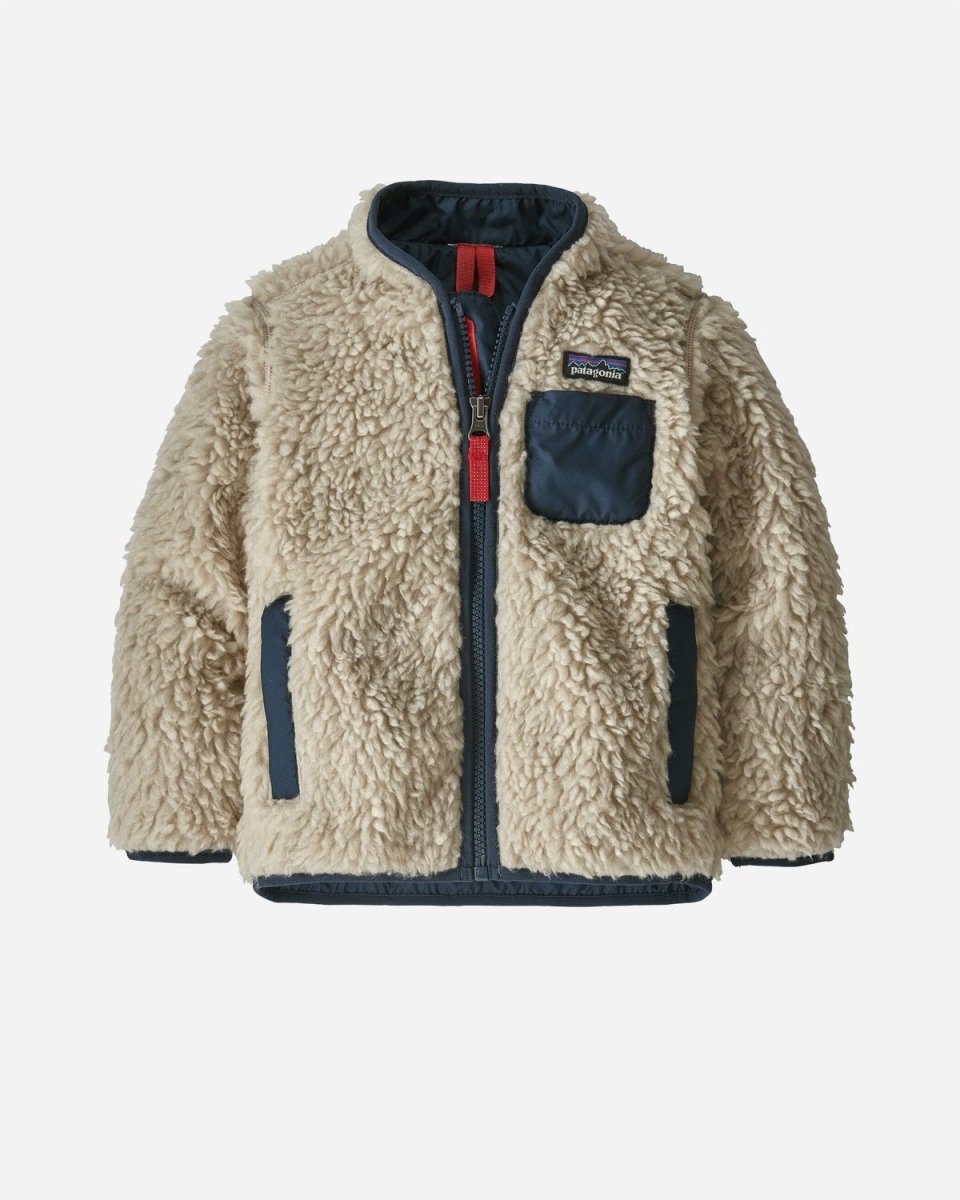 patagonia - patagonia レトロXジャケットnatural.w/navyキッズ　Ｍ Kids Retro X Jacket - Natural W/New Navy