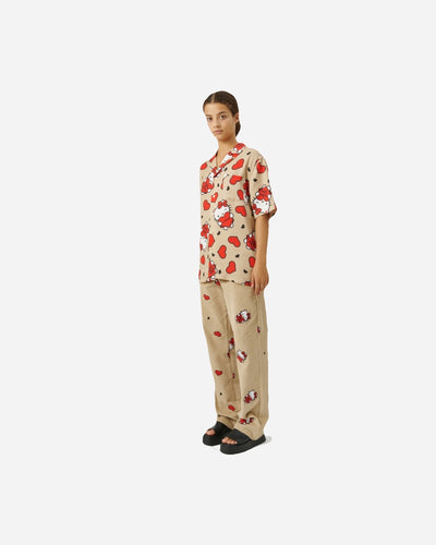 HK Orson Heart Shirt - Beige Aop - Soulland - Munkstore.dk