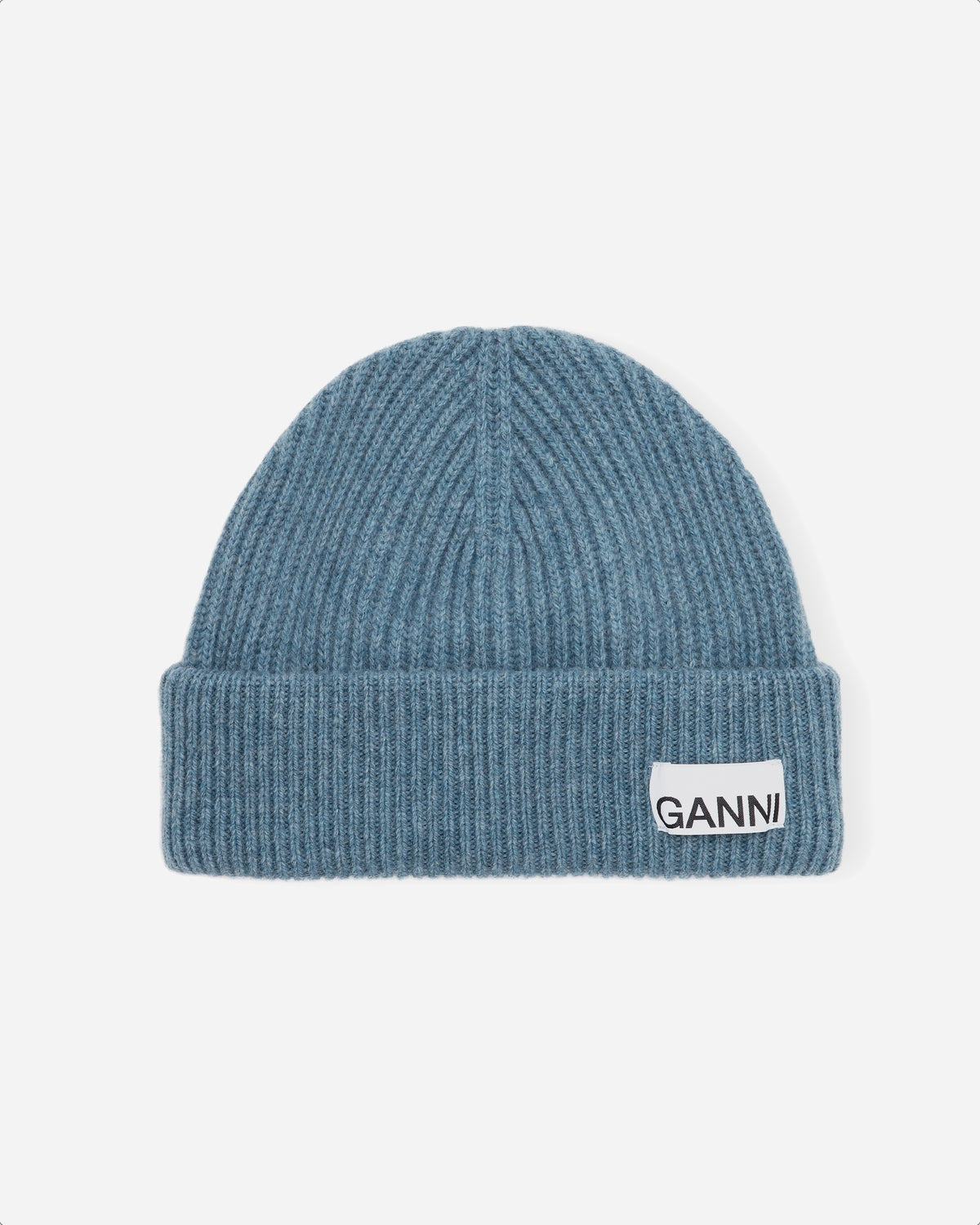 Light Structured Rib Knit Beanie - Dusty Blue