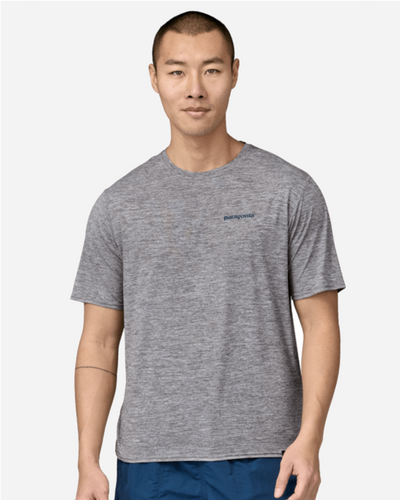M's Cap Cool Daily Graphic Shirt - Waters - Boardshort Logo Abalone Blue / Feather Grey