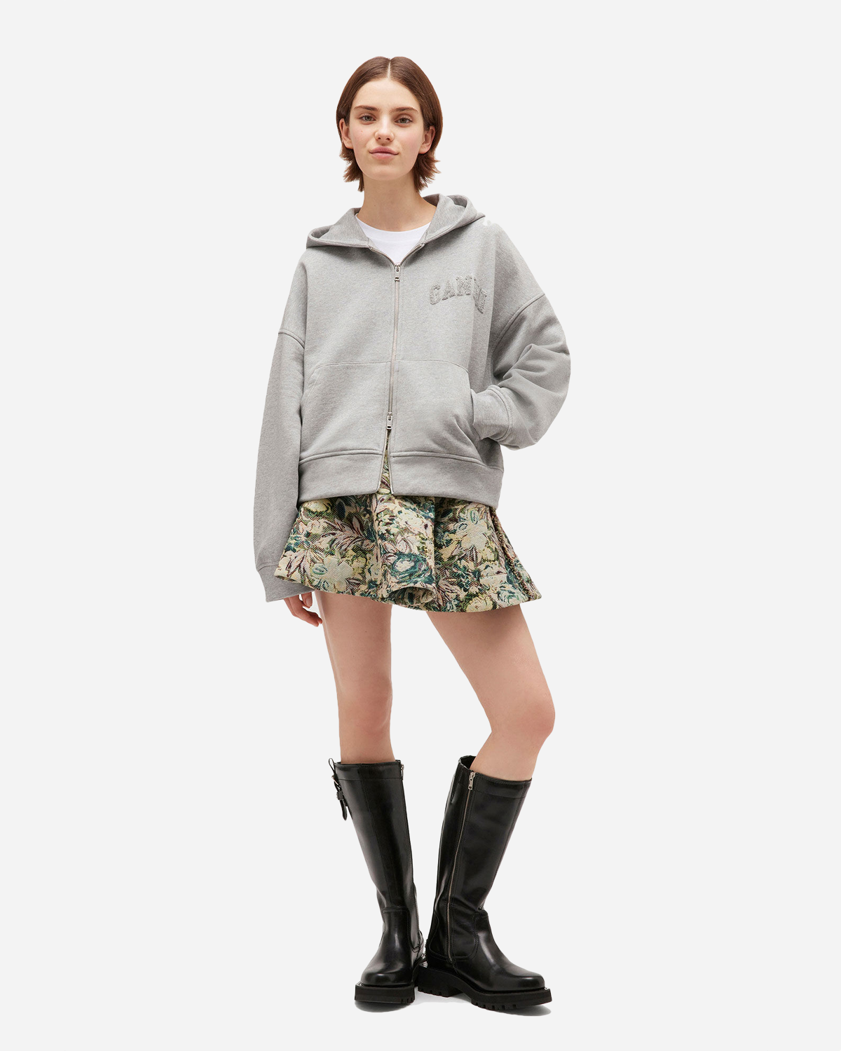 Heavy Terry Jersey Zip Hoodie - Paloma Melange