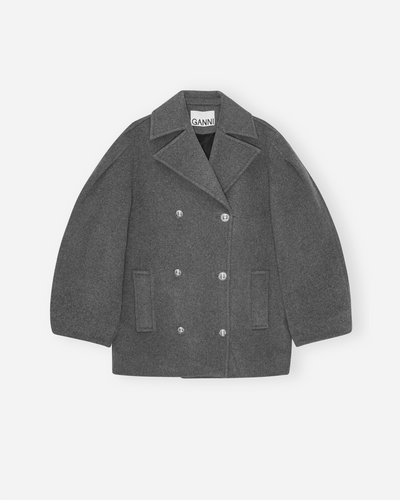 Peacoat Wool Midi Coat - Pewter