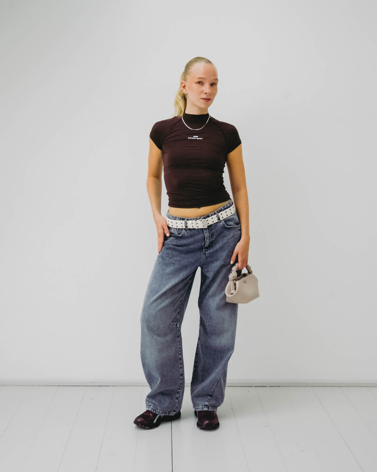 Double Eyelet Belt - Egret