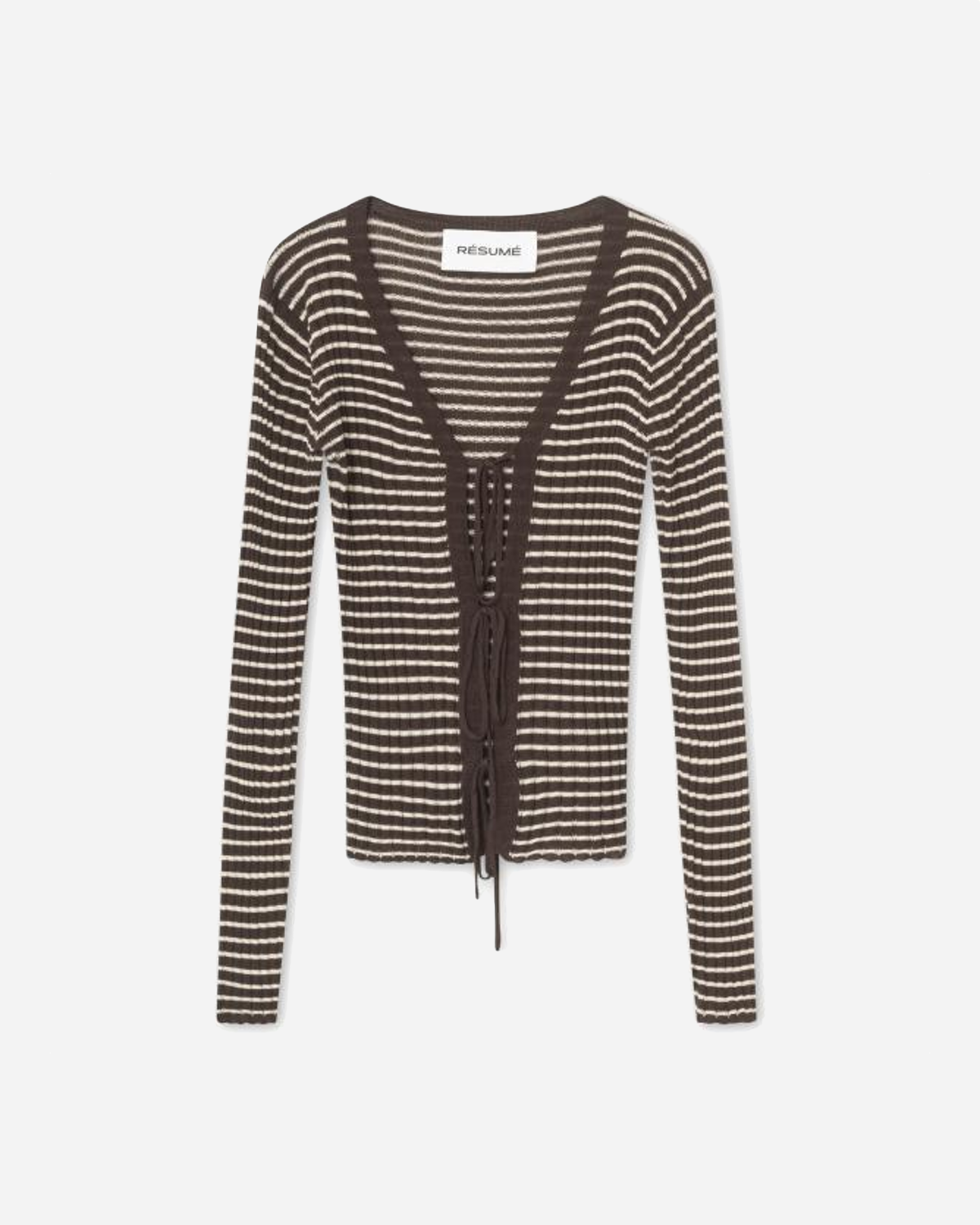 FinnleyRS Knit Cardigan - Brown Stripe