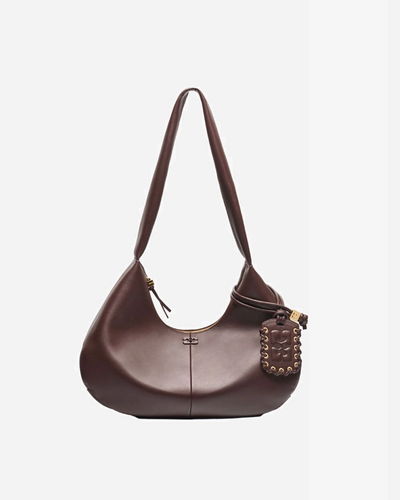 Ganni Bou Bag Hobo - Seal Brown