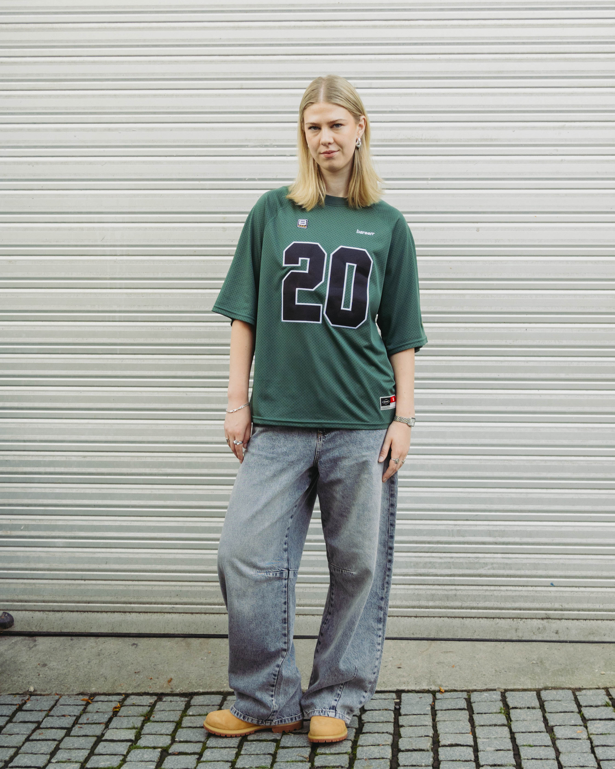 TwoLayer Oversized Mesh TShirt - Trekking Green
