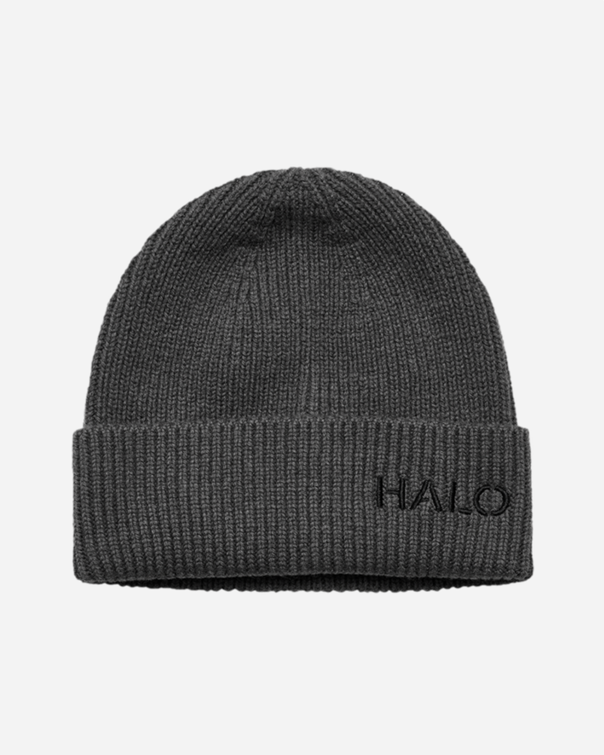 Halo Wool Rib Beanie - Asphalt