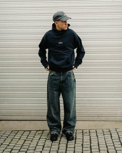 Oversized Hoodie Men Logo 3.0 - Black