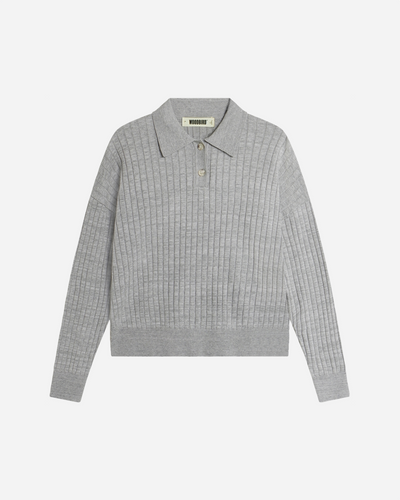 Mouls Knitted Polo - Light Grey