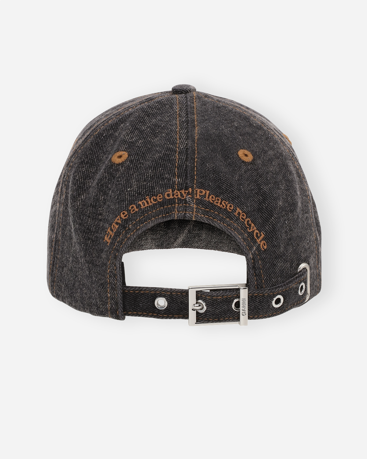 Denim Cotton Washed Cap - Washed Black/Black