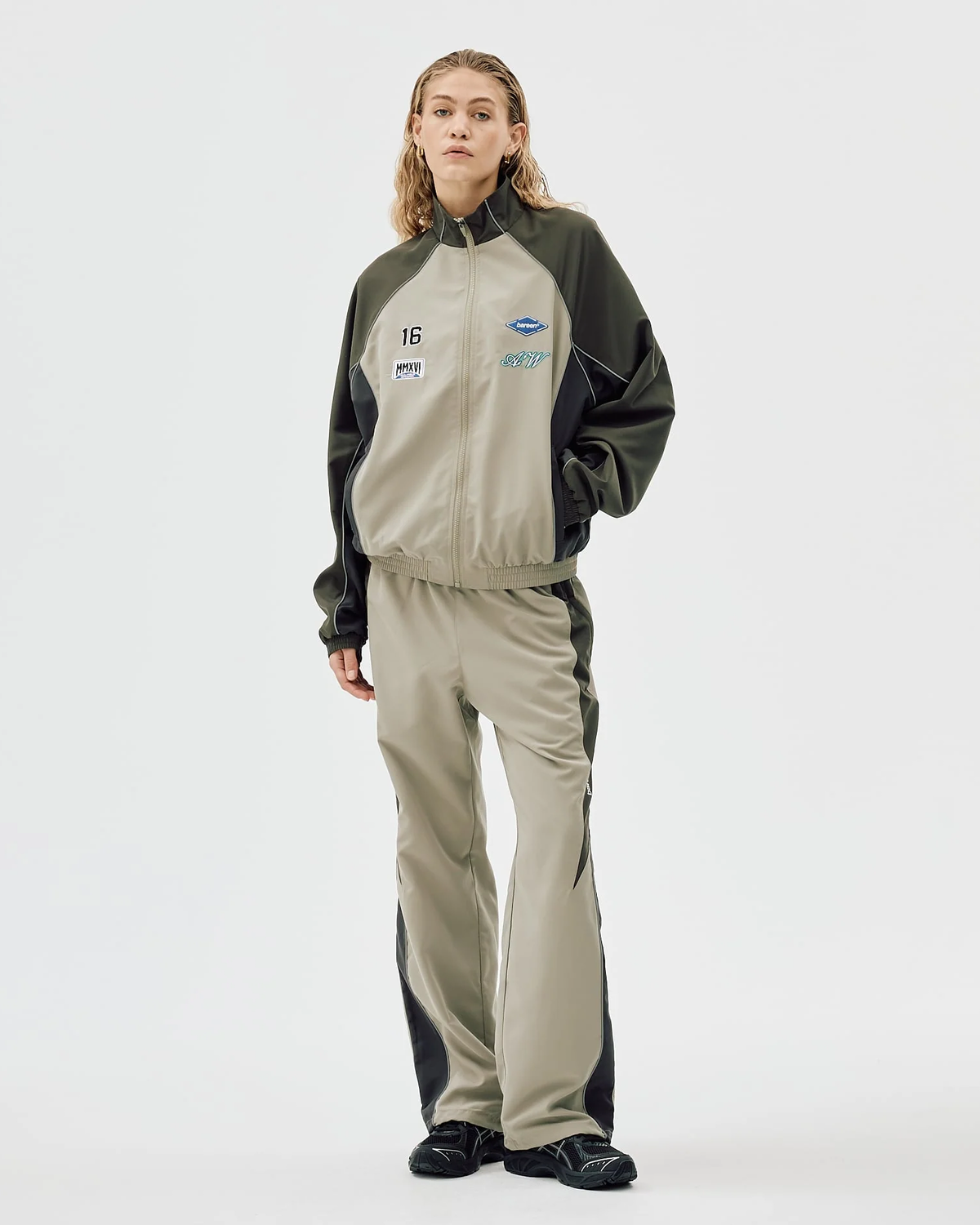 Oversized Track Jacket Two-Tone - Laurel Oak