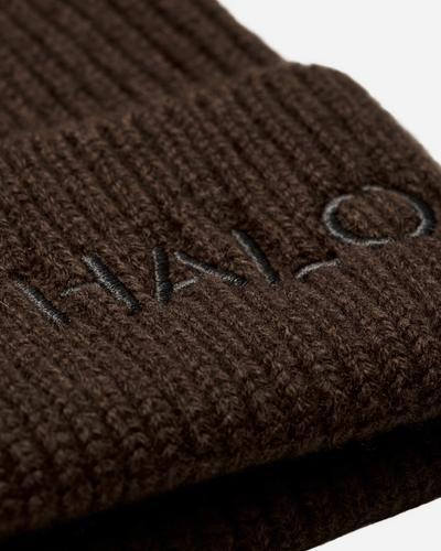 Halo Wool Rib Beanie - Bracken
