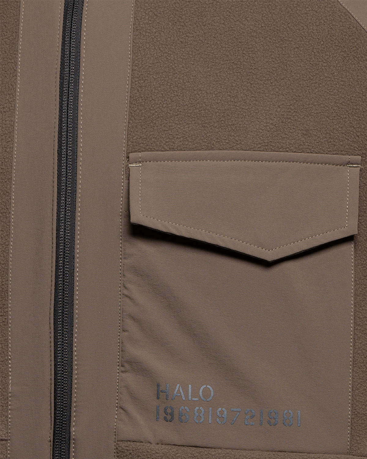 Halo Paneled Fleece Jacket - Chocolate Chip
