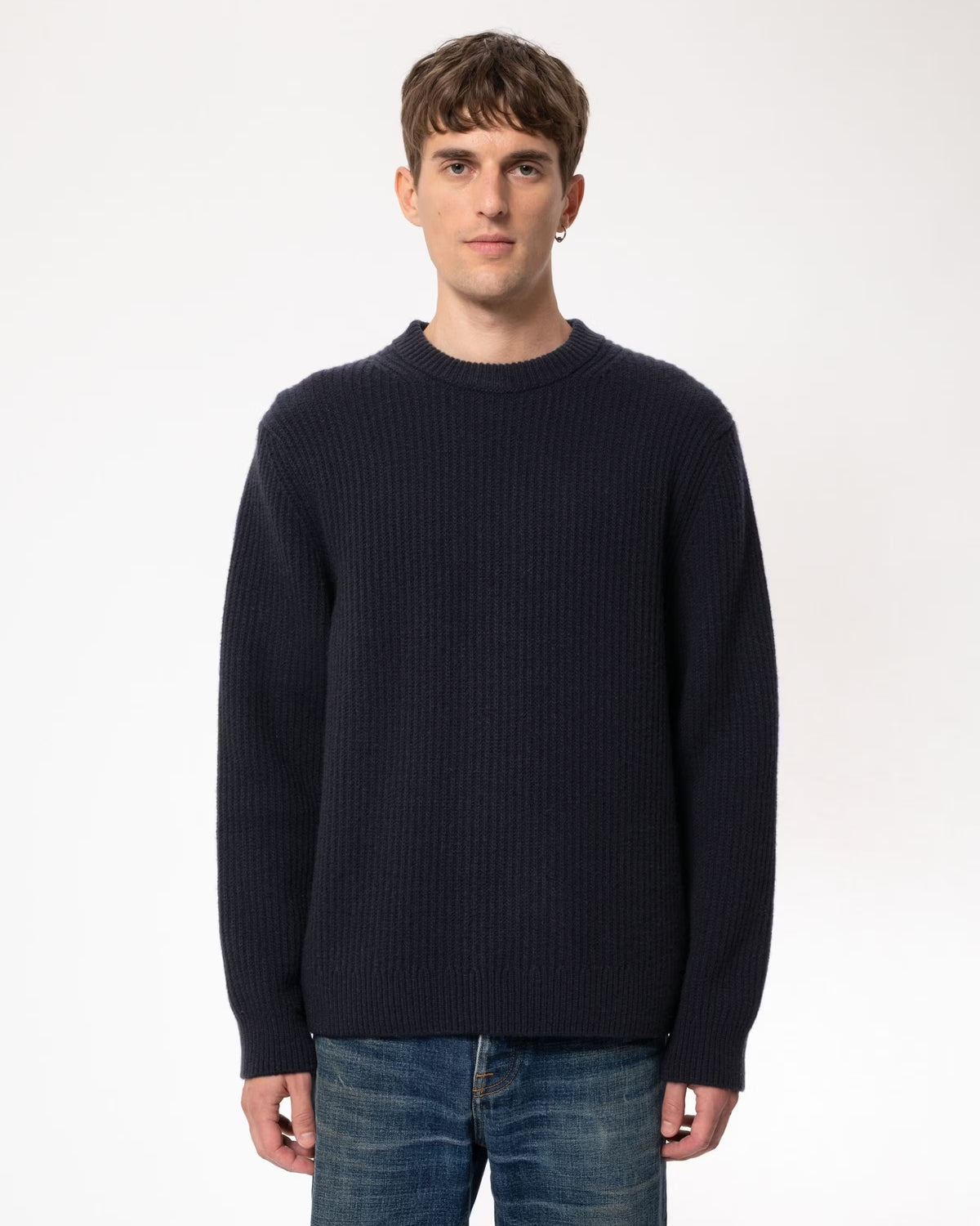 August Rib Wool Sweater - Navy