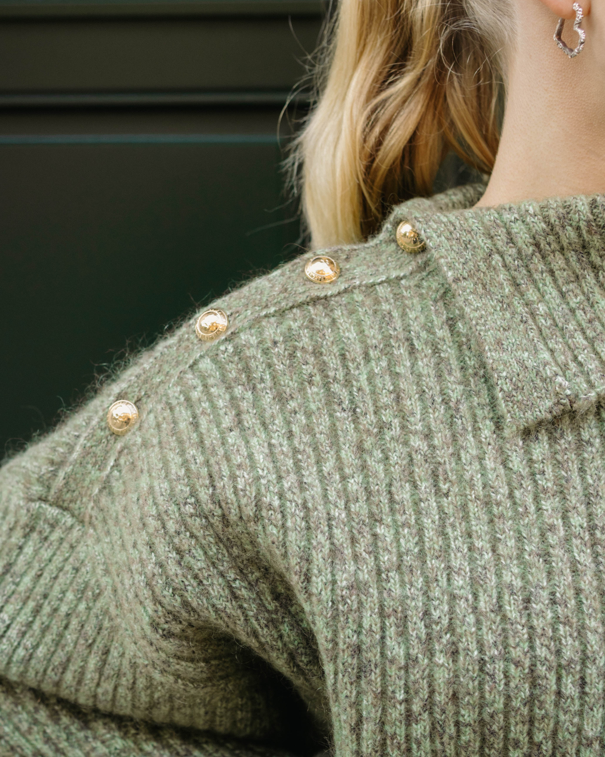 Melange Brushed Mohair Oversized Sweater - Nile