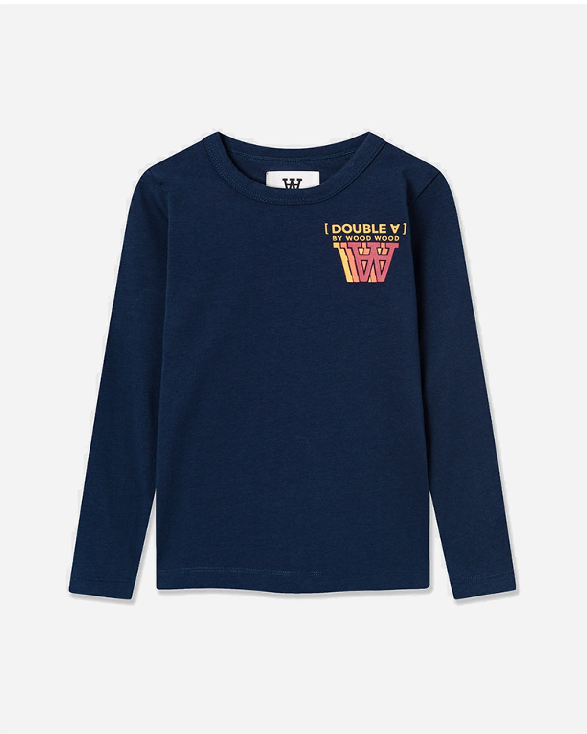 Kim Stacked Logo Junior Long Sleeve - Navy - WOOD WOOD - Munkstore.dk