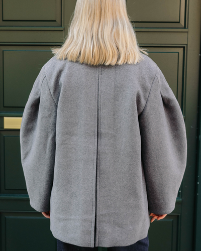 Peacoat Wool Midi Coat - Pewter