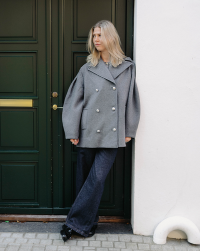 Peacoat Wool Midi Coat - Pewter