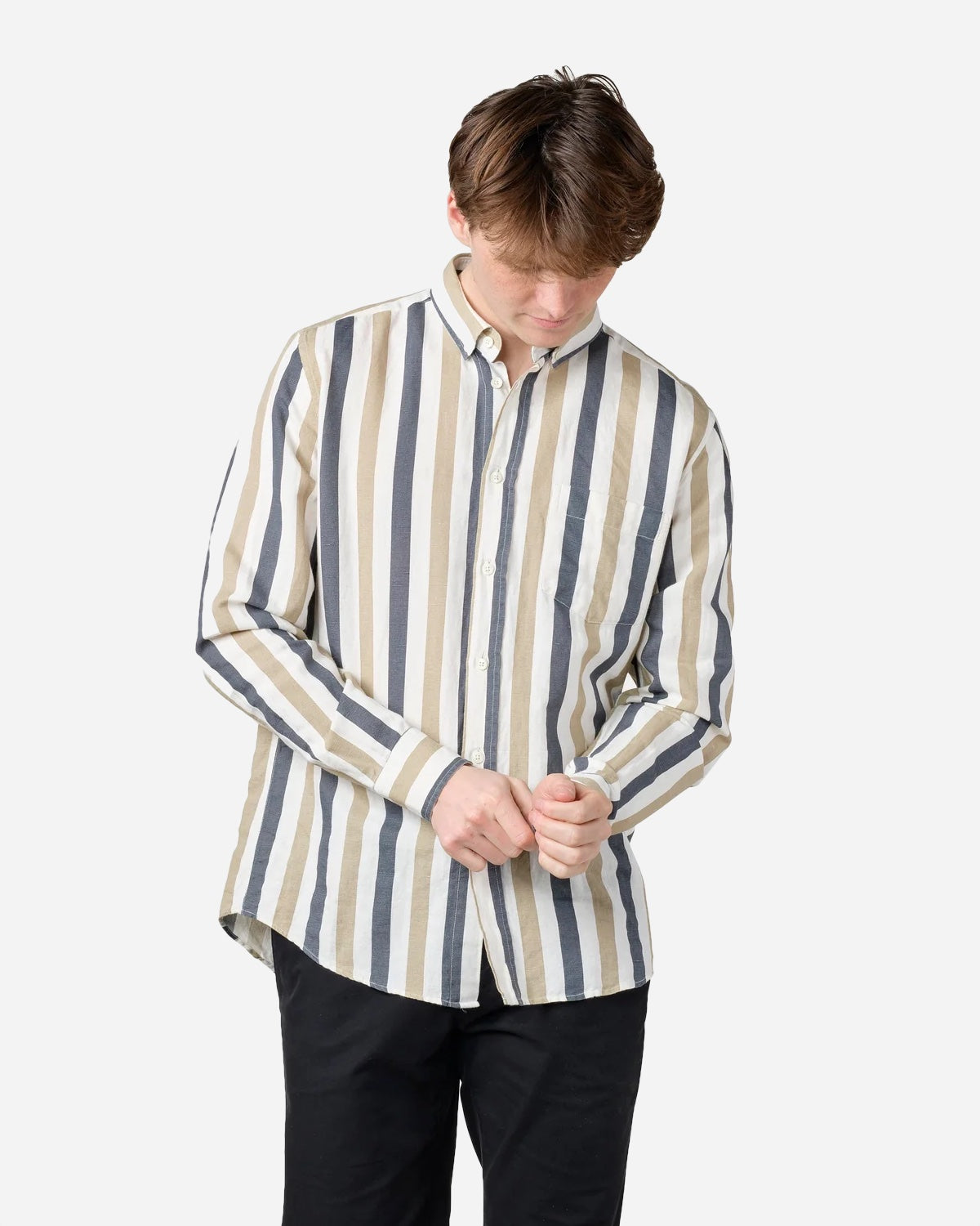 Valdis Shirt - Navy/Sand