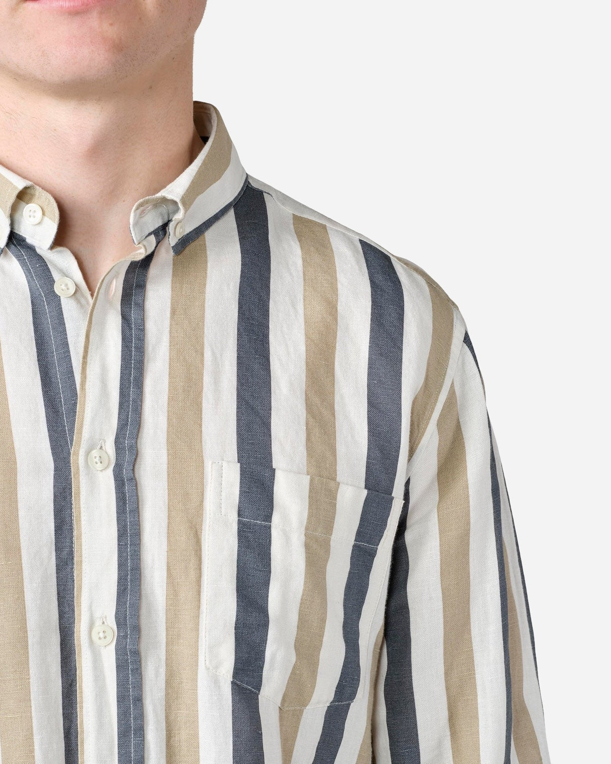 Valdis Shirt - Navy/Sand