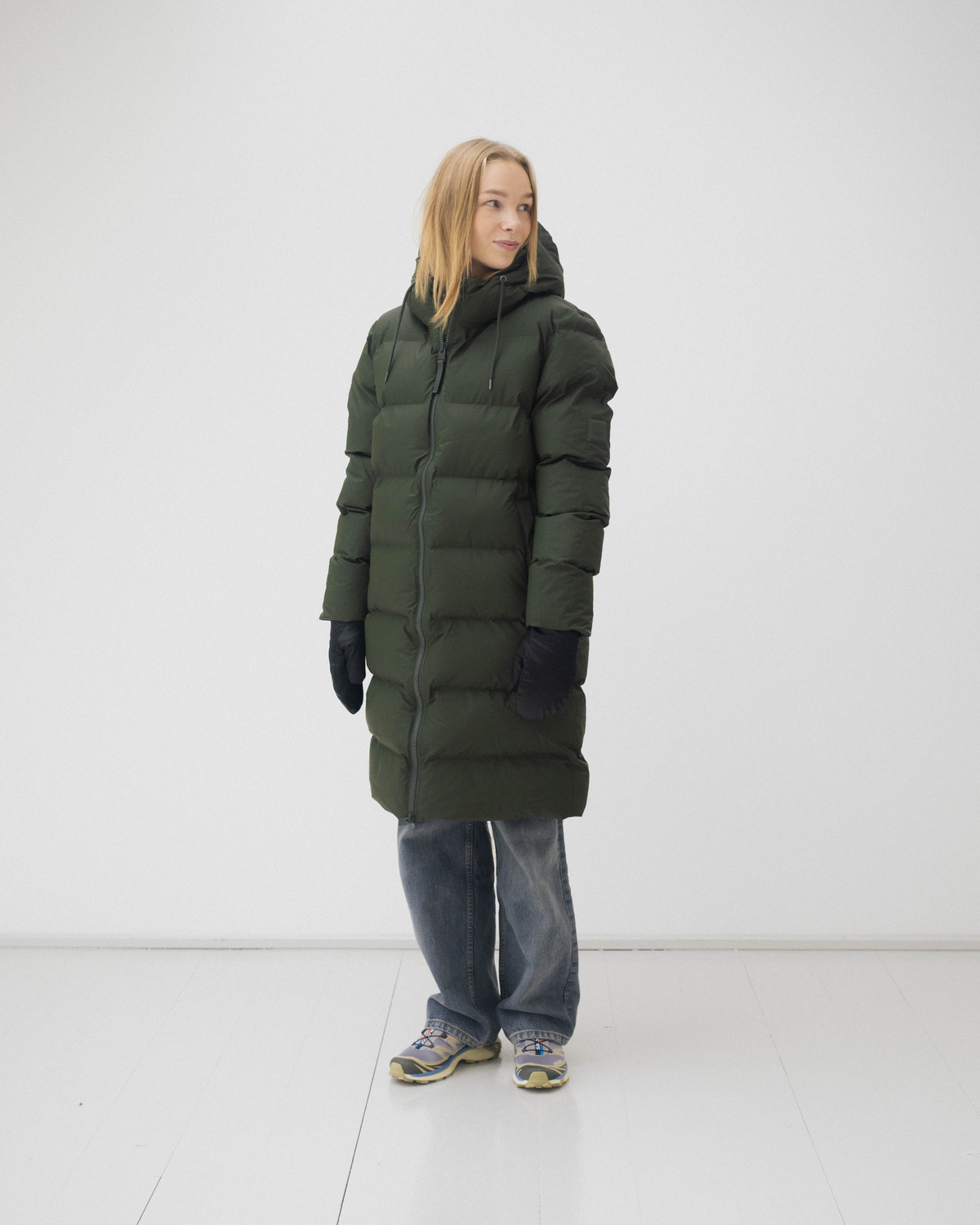 Alta Long Puffer Jacket W3T4 - Green