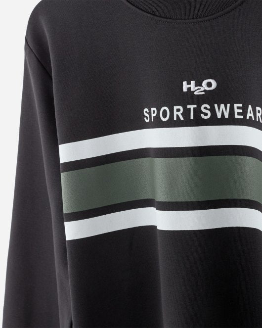 Anders O' neck Sweat - Black/White/For - H2O - Munkstore.dk