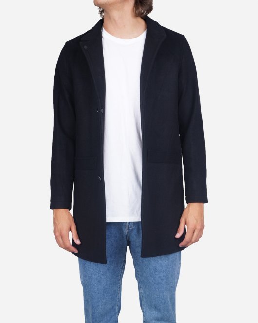 Bankers Trench - Black Wool - Munk Store