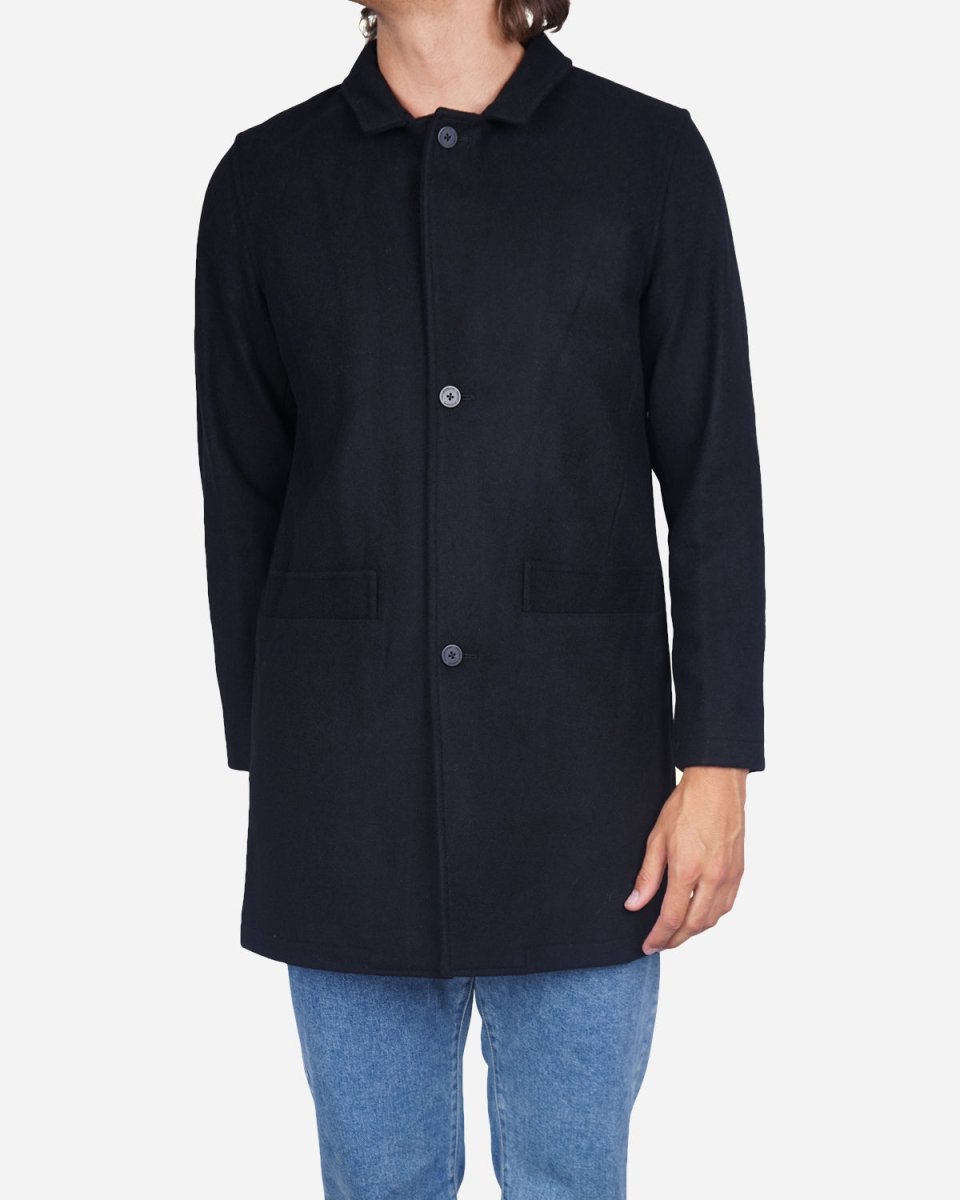 Bankers Trench - Black Wool - Munk Store