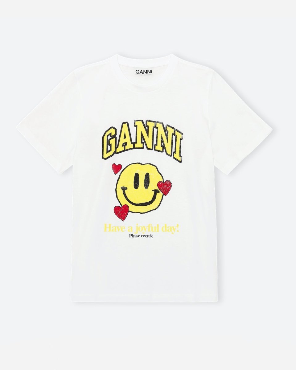 Basic Cotton Jersey - Smiley Love - Bright White - Munk Store