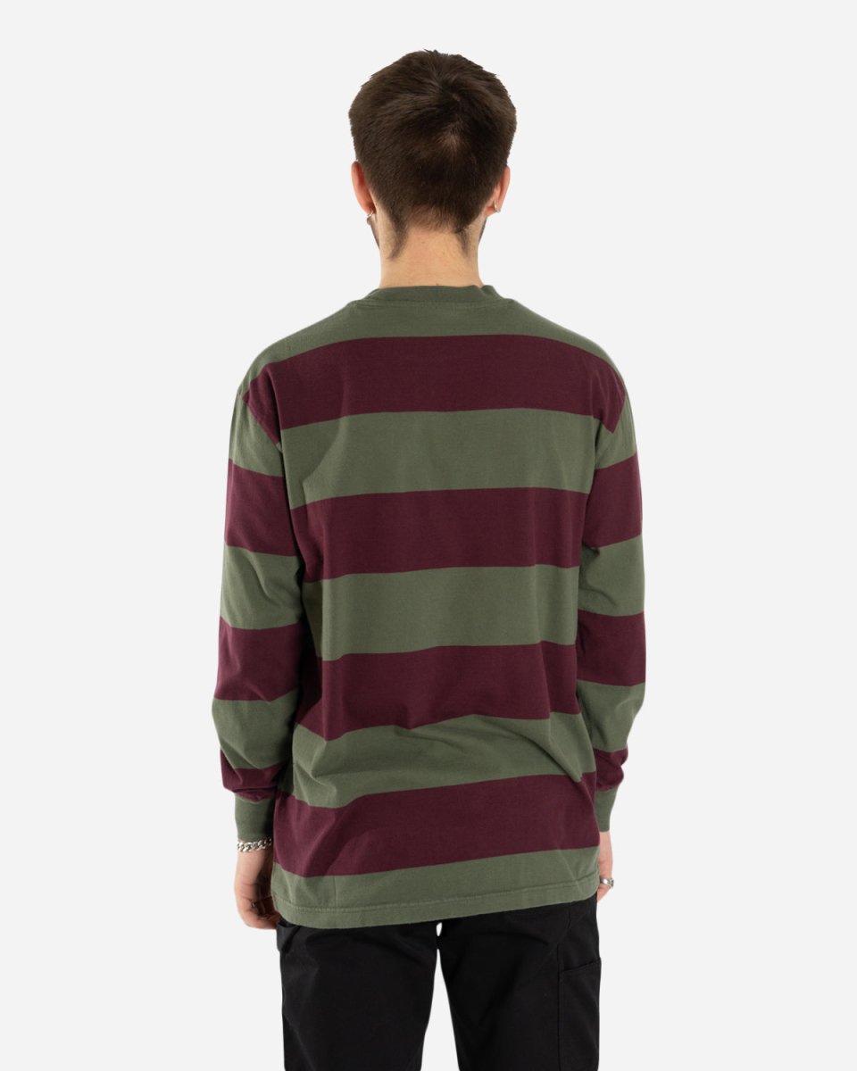 Boxy Tee Long Sleeve - Burgundy Stripe - Munk Store