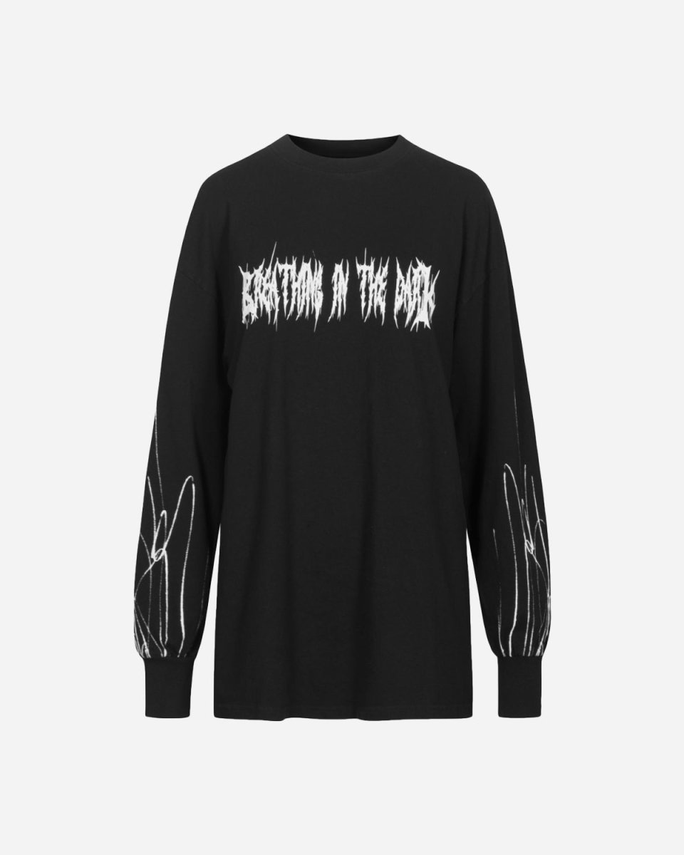 Boyfriend Tee Long Sleeve - Faded Black Strokes - Munk Store