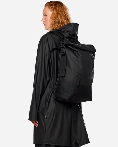 Buckle Rolltop Backpack - Black - Munk Store