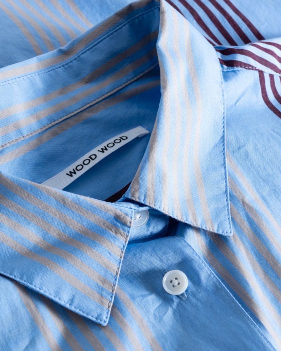 Charlene Poplin Stripe Shirt - Light Blue - Munk Store