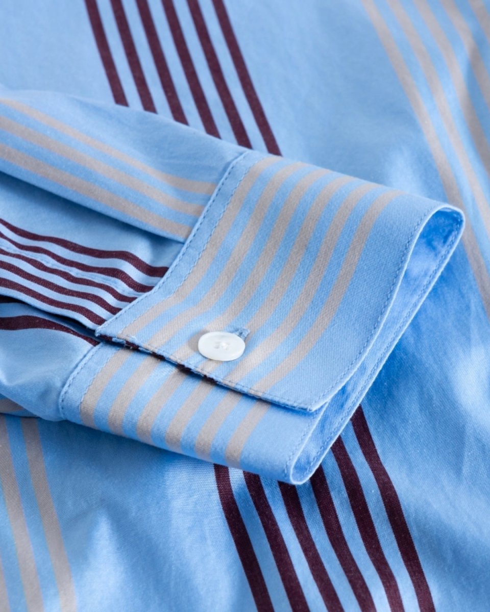 Charlene Poplin Stripe Shirt - Light Blue - Munk Store