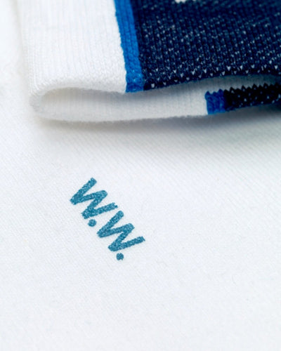 Conor Logo Sports Socks - White/Navy - Munk Store