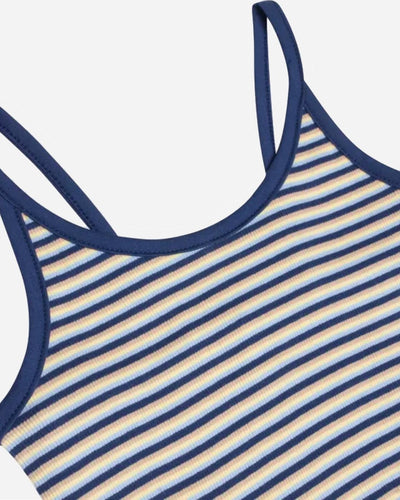 Cotton Stripe Trilina Top - Blue Multi - Munk Store