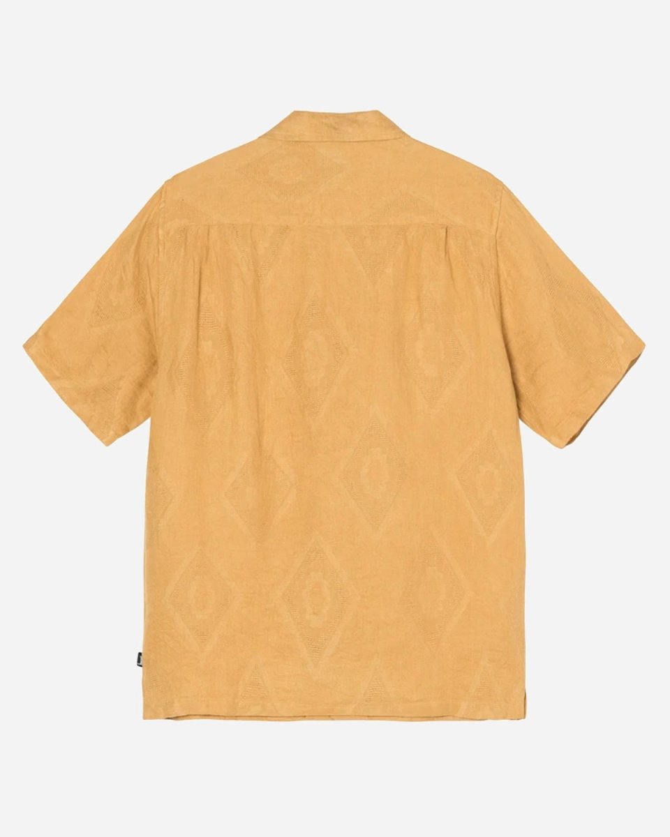 Diamond Jacquard Linen Shirt - Mustard - Munk Store