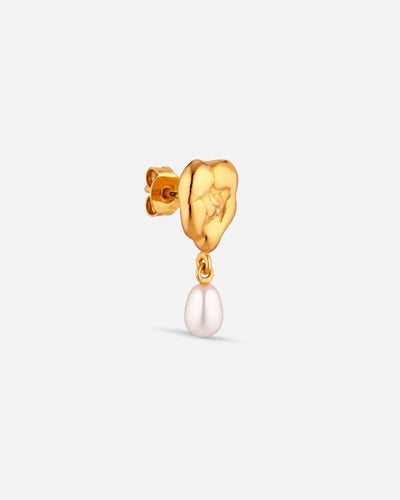 Drippy Earstud with Pearl Pendant - Gold - Munk Store