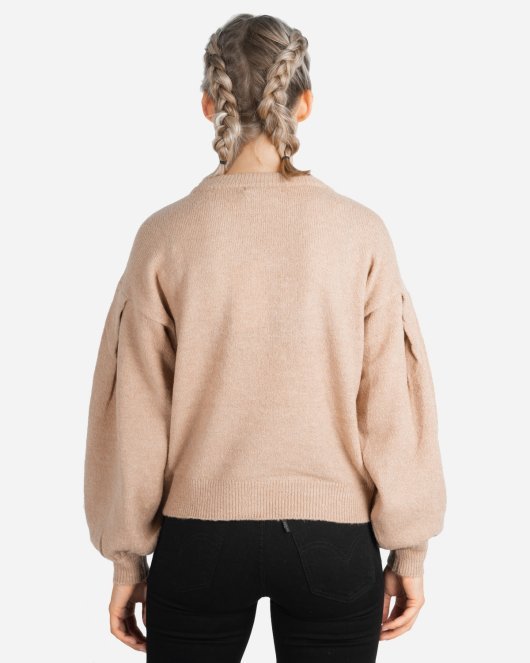 Drop Shoulder Knit - Beige - Munk Store