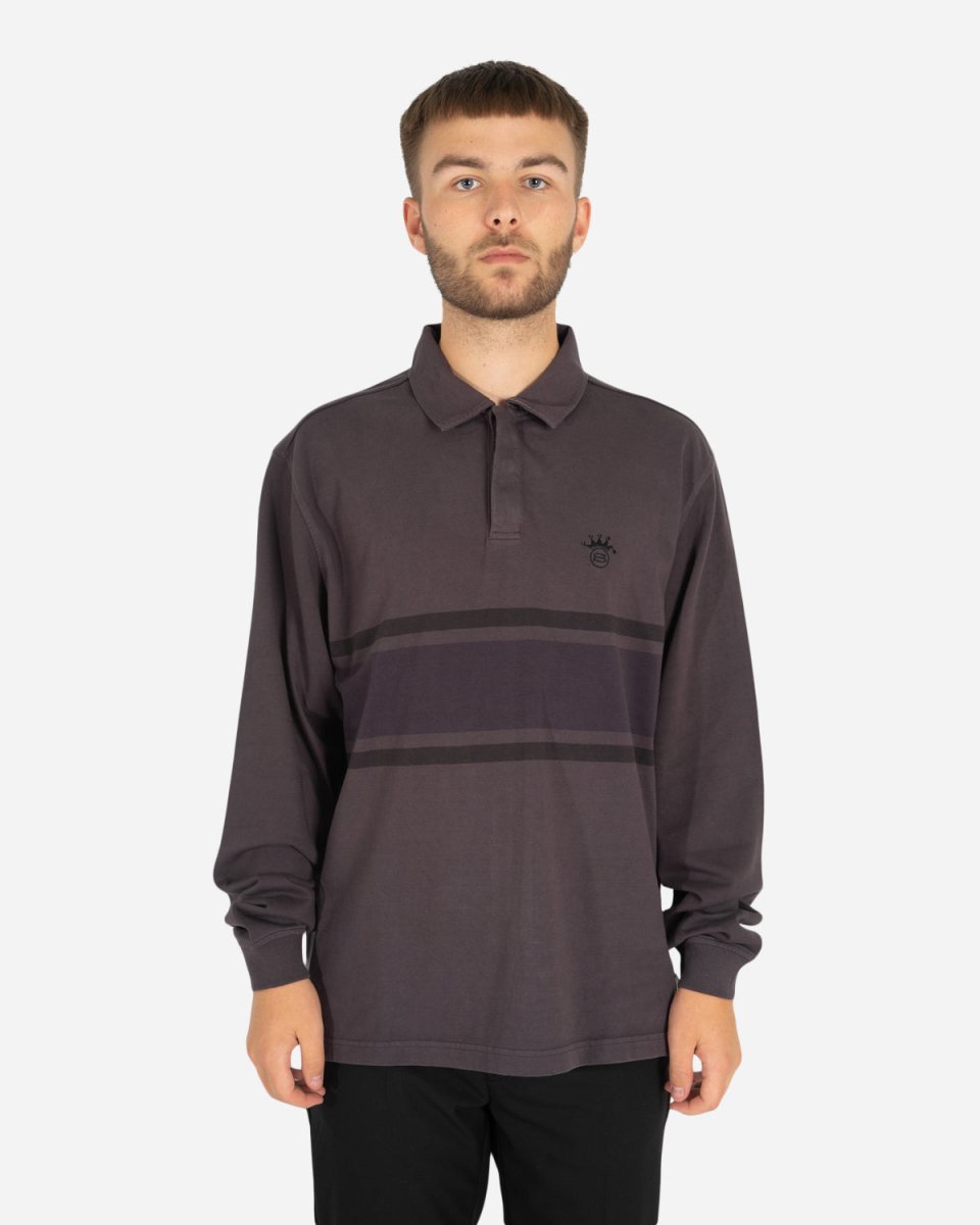 Dyed Stripe LS Rugby - Charcoal - Munk Store
