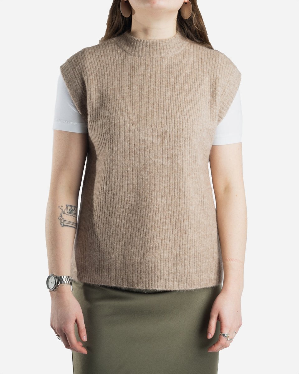 Elisha Knit Waistcoat - Oat Melange - Munk Store