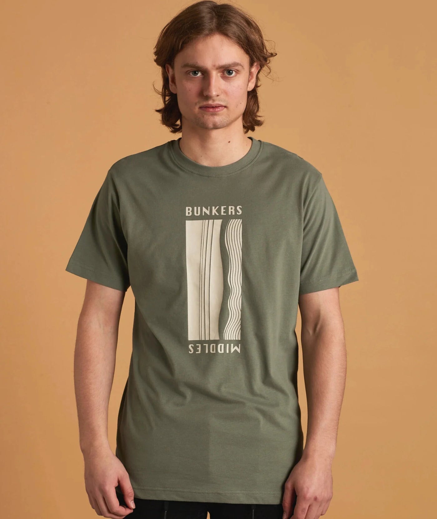 ELSK® BUNKERS BRUSHED MEN'S TEE - DUSTY GREEN - Munk Store