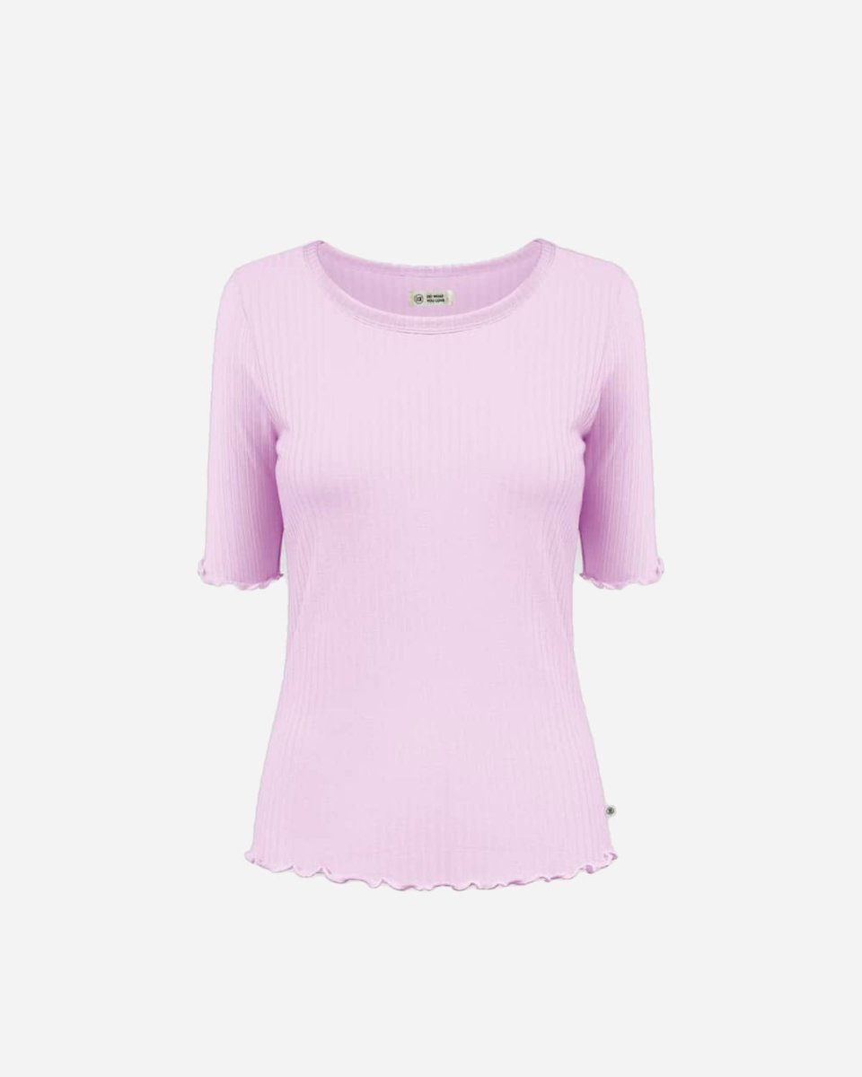 Elsk Jannerup Ribbed Boat Neck SS Tee - Lila - Munk Store