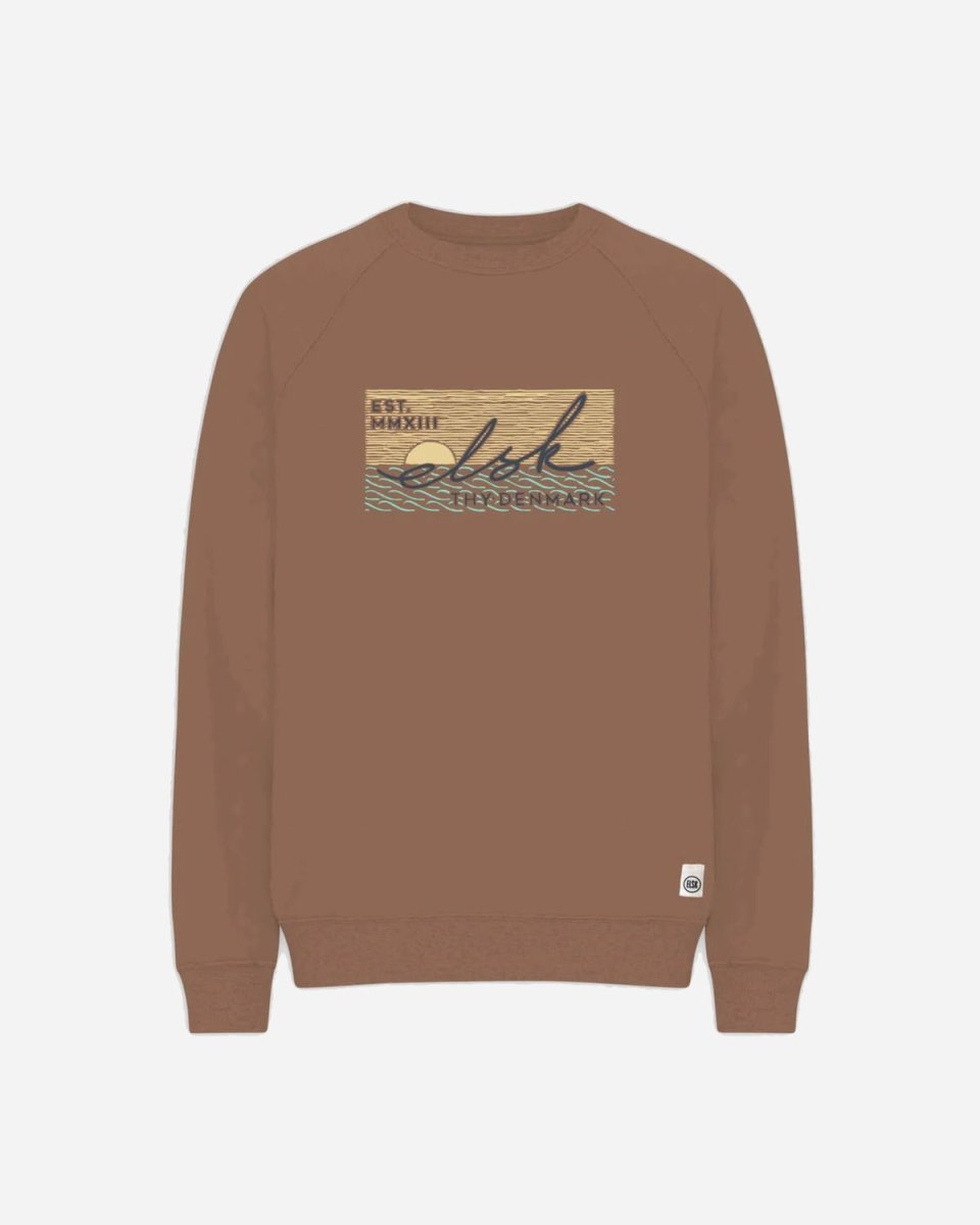 ELSK® SUNSIGN22 TVÆRS MEN'S CREWNECK - TAUPE BROWN - Munk Store