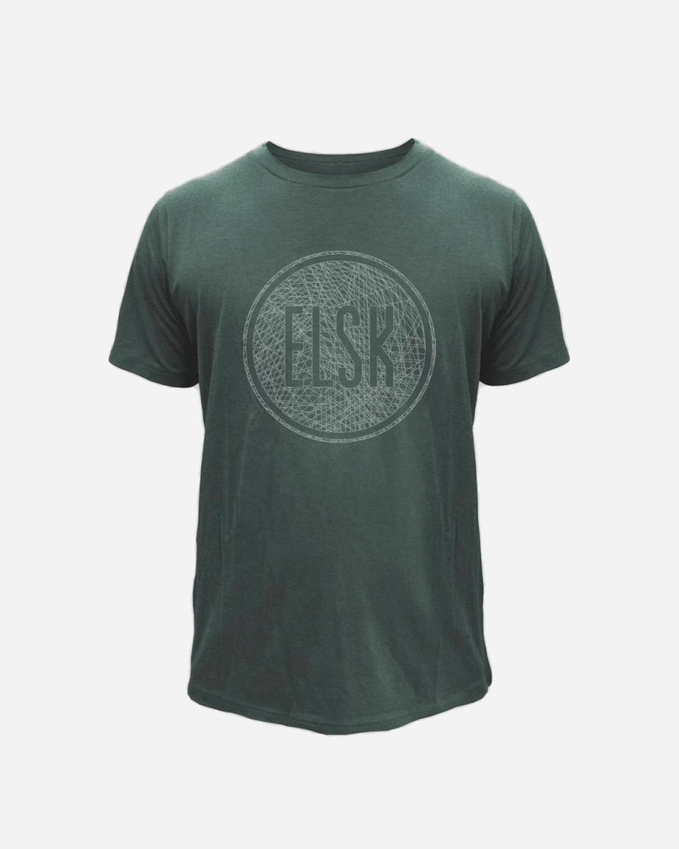 ELSK® WEB LOGO WOOL MEN'S T-SHIRT - STONE GREEN - Munk Store