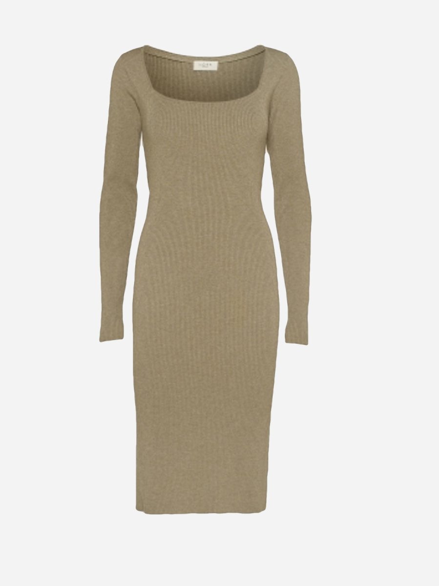 Flora Knit Dress - Light Brown Melange - Munk Store