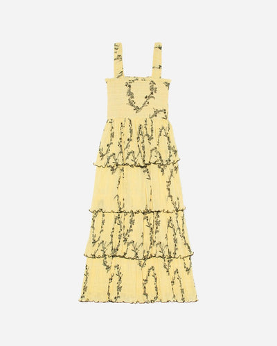 Flounce Smock Midi Dress - Floral Shadow Flan - Munk Store