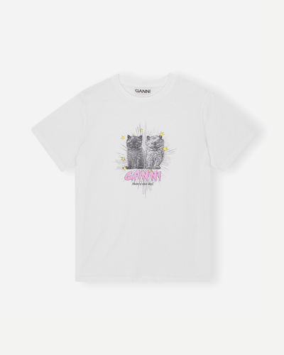 Basic Jersey Kittens Relaxed T-shirt - Bright White