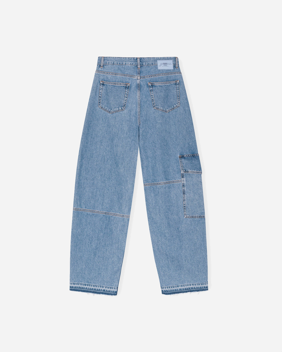 Broderie Anglaise Denim Carpenter Jeans - Light Blue Stone