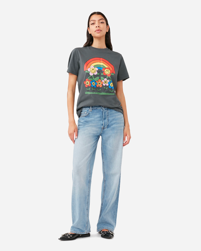 Basic Jersey Rainbow Relaxed T-Shirt - Vulkanasche
